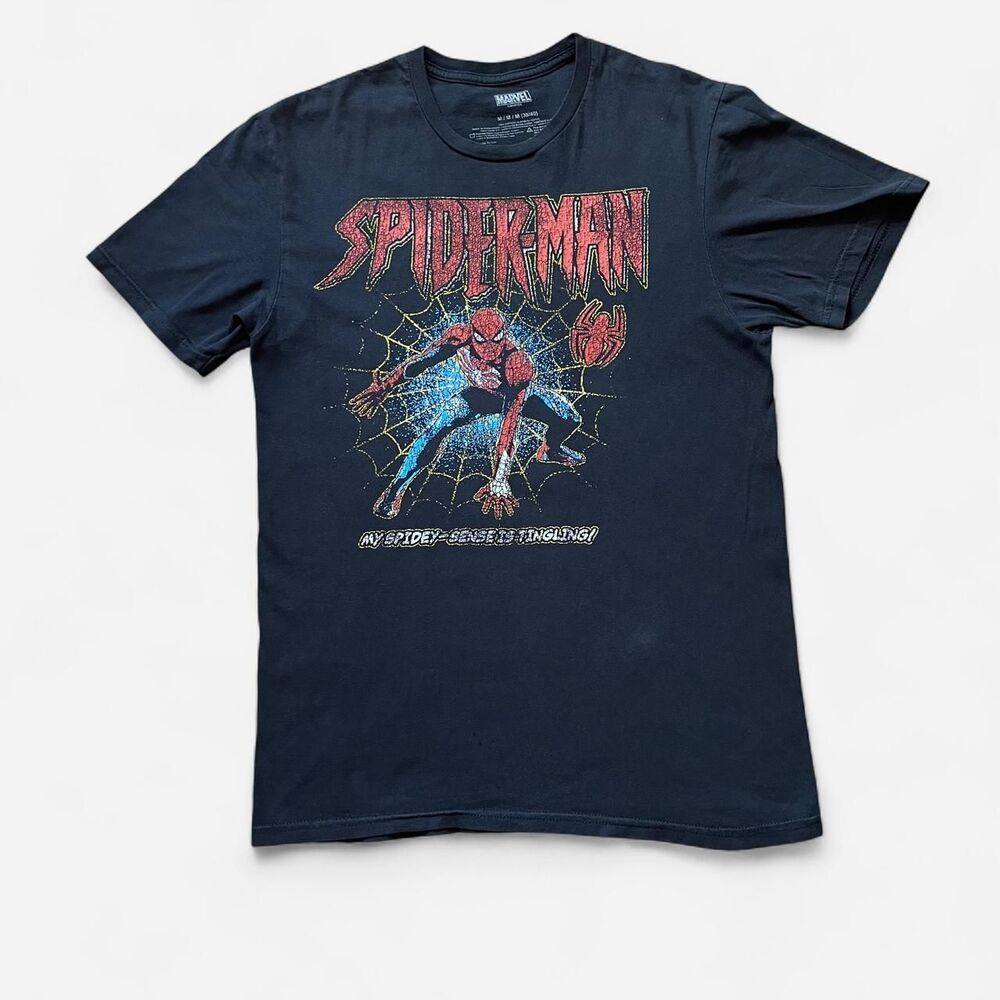 Vintage Style Marvel Spider-Man "Spidey-Sense Is Tingling" Graphic Tee M